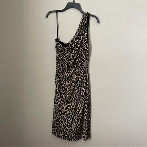 Ralph Lauren One Shoulder Cheetah Print Dress